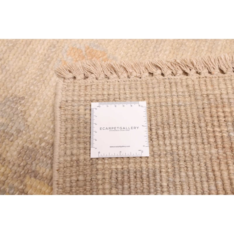 ECARPETGALLERY Hand-knotted Kavya Oushak Beige Wool Rug - 8'11 x 12'0