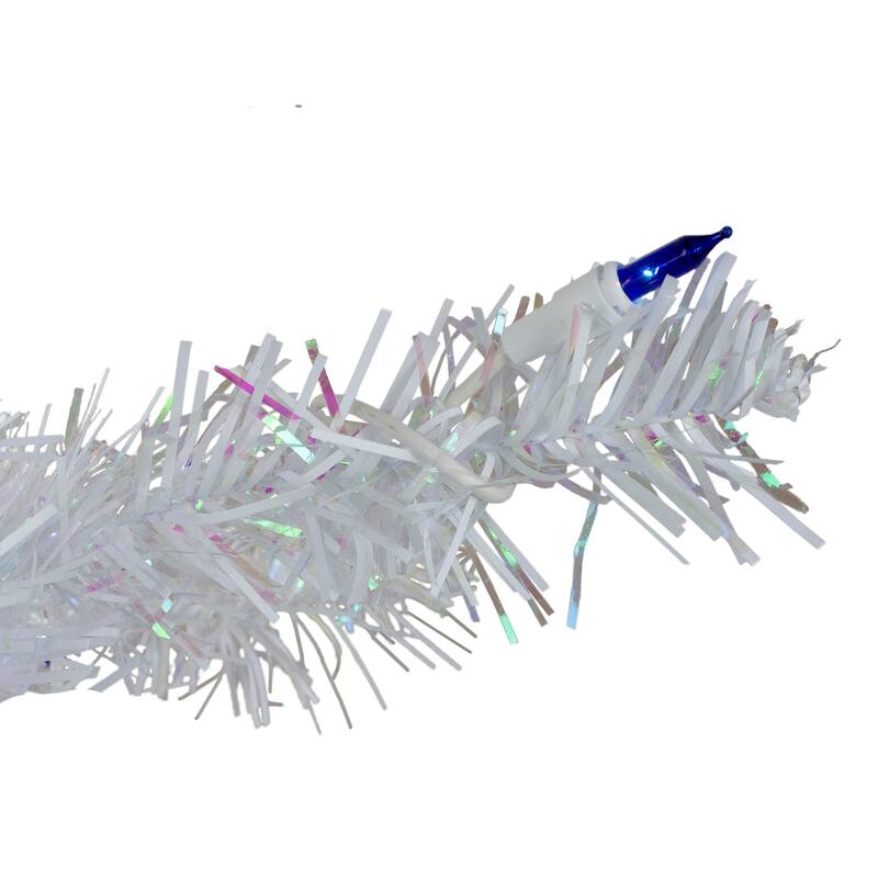 3' White Iridescent Pine Artificial Christmas Tree Purple Lights - 3 Foot