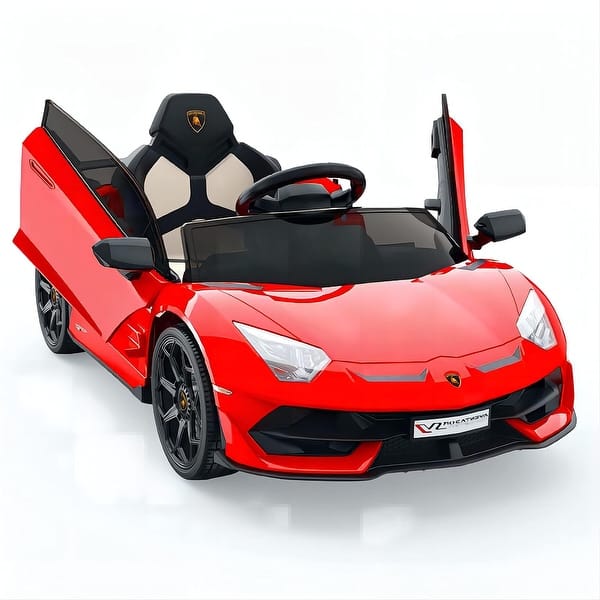 slide 2 of 20, Electric Children's Car Lamborghini Authorized Parent Remote Control Wheel