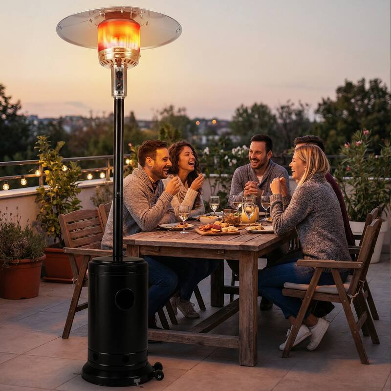 Gymax 50000 BTU Patio Propane Heater w/ Stainless Steel Burner & Safe