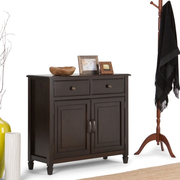 WYNDENHALL Hampshire SOLID WOOD 40 inch Wide Transitional Entryway Storage Cabinet - 40"w x 15"d x 36" h - 40"w x 15"d x 36" h. Opens flyout.