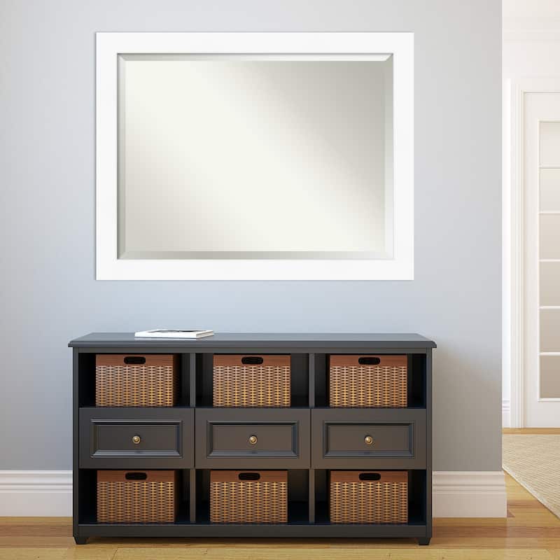 Beveled Wall Mirror - Cabinet White Frame - Cabinet White