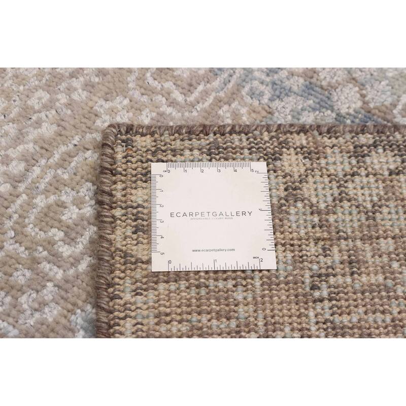 ECARPETGALLERY Hand-knotted Tangier Taupe Silk, Wool Rug - 5'3 x 7'6
