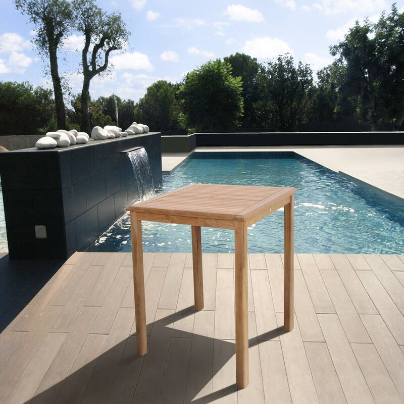 41" Brown Eden Teak Traditional Square Patio Dining Table