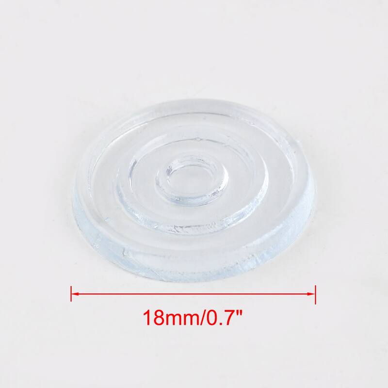 18mm Dia Round Clear Plastic Non-slip Glass Table Dash Mat Pad Cushion 20Pcs