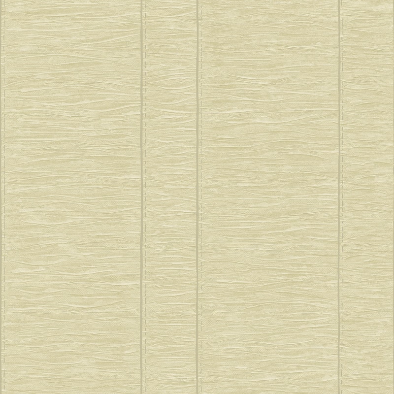 Galerie Wallcoverings Palazzo 2 Collection Pleated Stripe Vinyl on Non-woven Matte Wallpaper Roll - 33 feet x 21 inches - Green
