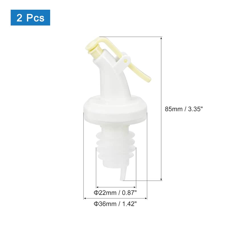 Olive Oil Spouts for Olive Oil, Vinegar, Wine Bottles - Yellow - 2Pcs