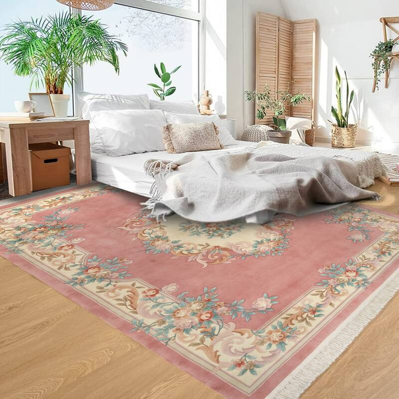 Gertmenian Oriental Estate Traditional Oriental Floral Border Metallion Hand Knot Wool Area Rug Collection