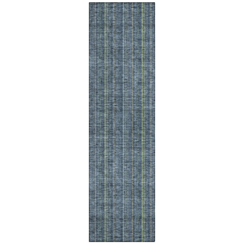Machine Washable Indoor/ Outdoor Stripe Chantille Rug