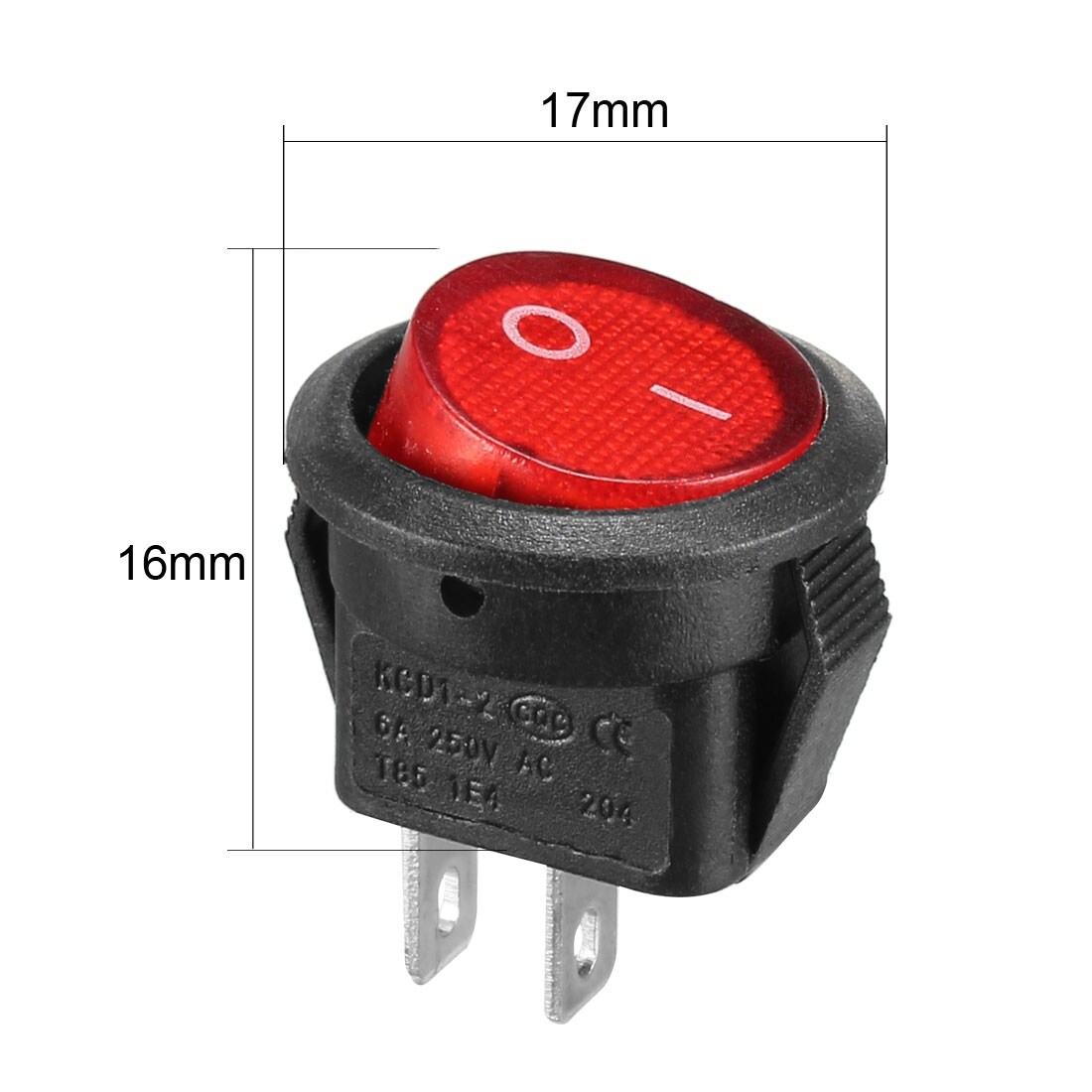 5x 12mm AC 250V/15A ON/OFF 2 Position SPST Metal Rocker Toggle Switch