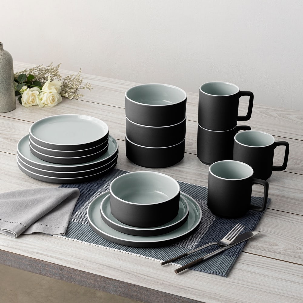 Noritake ColorTrio 16-Piece Stax Dinnerware Set, Service For 4