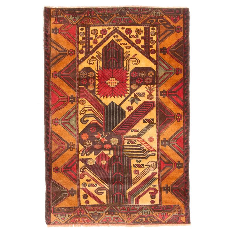 ECARPETGALLERY Hand-knotted Teimani Light Brown Wool Rug - 2'9 x 4'1