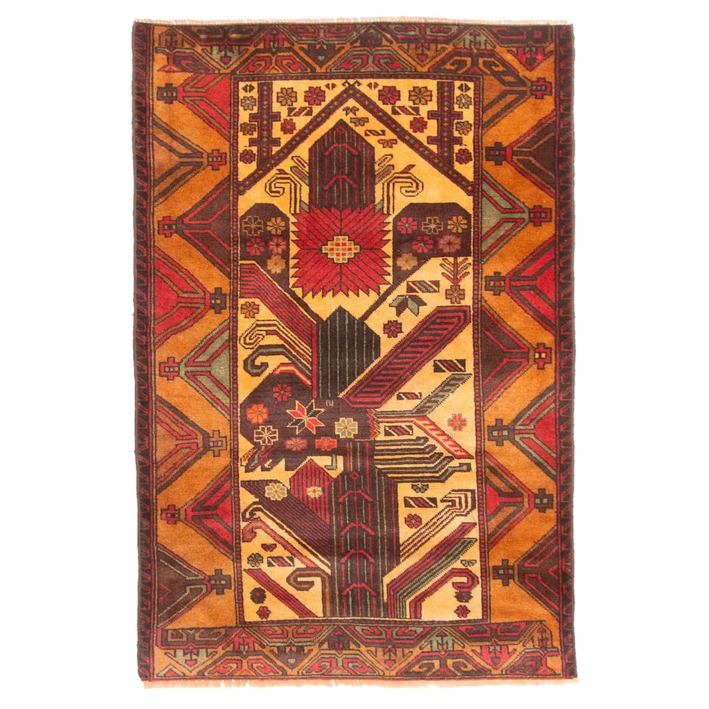 ECARPETGALLERY Hand-knotted Teimani Light Brown Wool Rug - 2'9 x 4'1