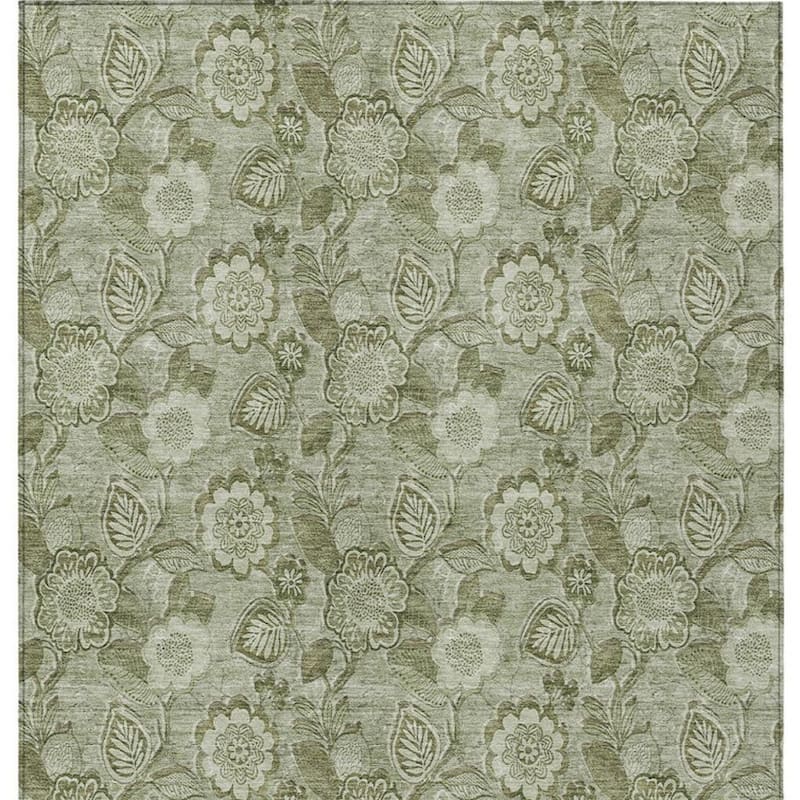 HomeRoots Floral Transitional Rectangle Outdoor Rug