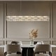 preview thumbnail 3 of 9, 36" Modern Chrome Long Luxury Crystal Chandelier Rectangular Dimmable Light Fixture for Dining Room Living Room - N/A