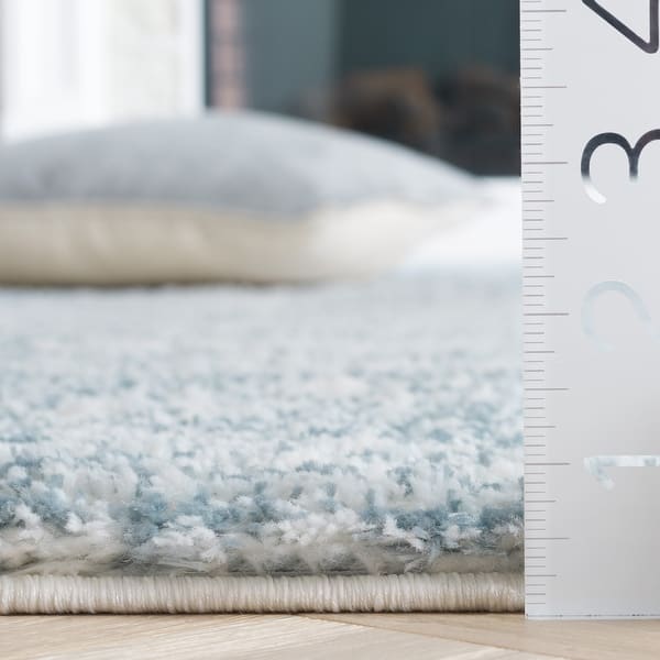 dimension image slide 1 of 5, SAFAVIEH Tahoe Shag Yaprak Abstract 1.2-inch Thick Rug