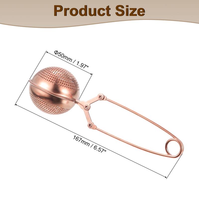 1 Pcs Snap Tea Ball Infuser, Tea Strainer, Rose Gold - Rose Gold - Rose Gold