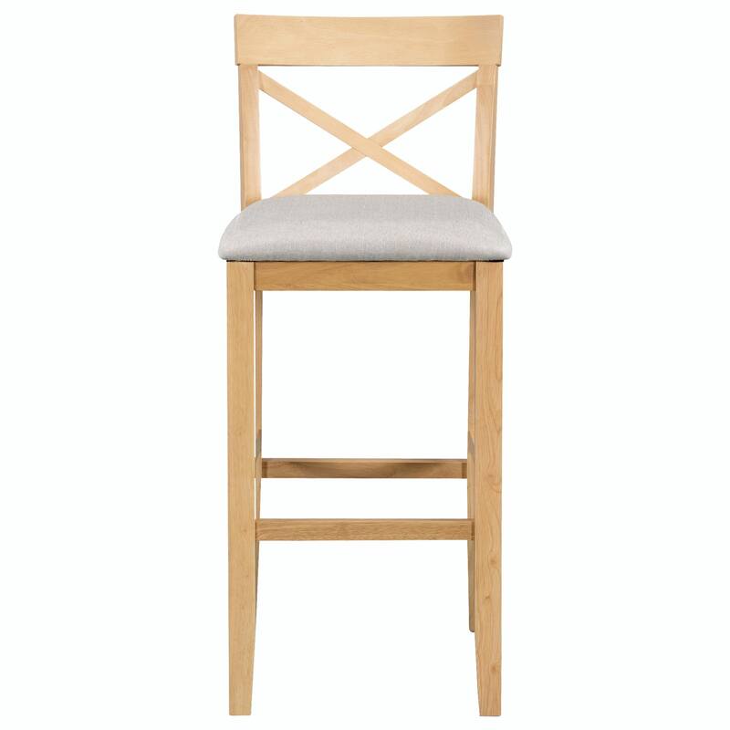 Farmhouse 48" Rectangular Wood Bar-Height Dining Set with 2 Chairs
