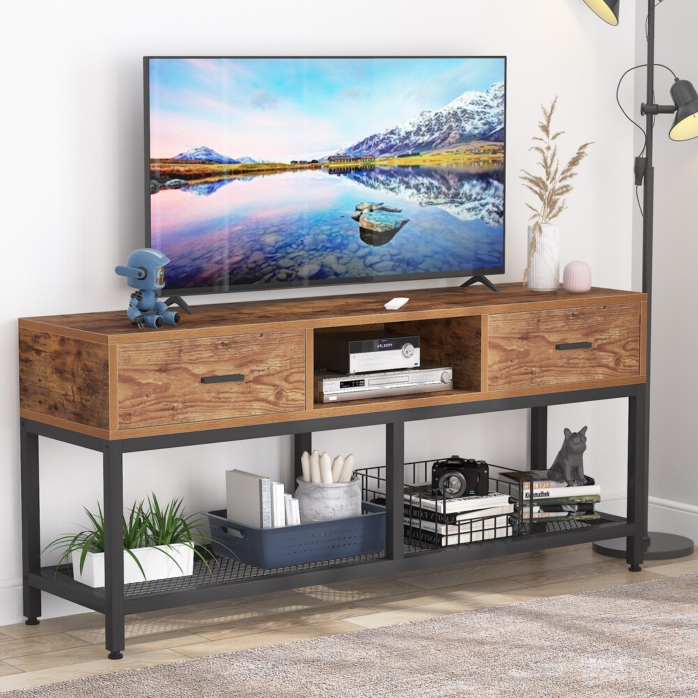 e-Com TV Unit Cabinet Stand Sideboard UTAH 100 cm Wotan Oak 
