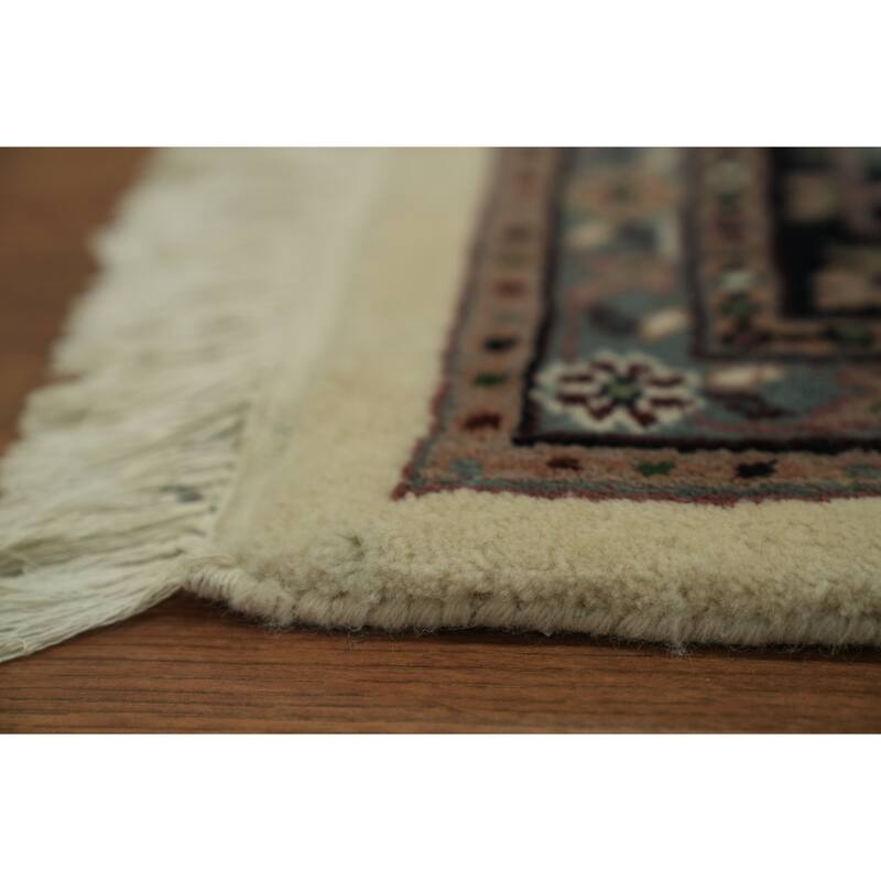 Hand Knotted Oriental 100% Wool Carpet Traditional Beige & Ivories Kashan Area Rug - 10' 1'' X 7' 9''