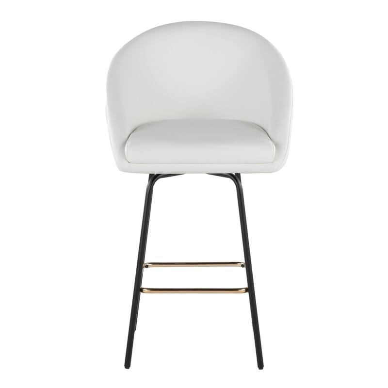 Porch & Den Livesey High Back 26" Counter Stool with Metal Legs & Square Footrest (Set of 2)