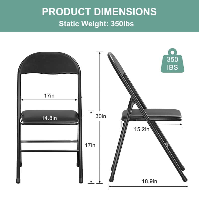 Faux Leather Padded Stackable Folding Chair Folding Chair Set