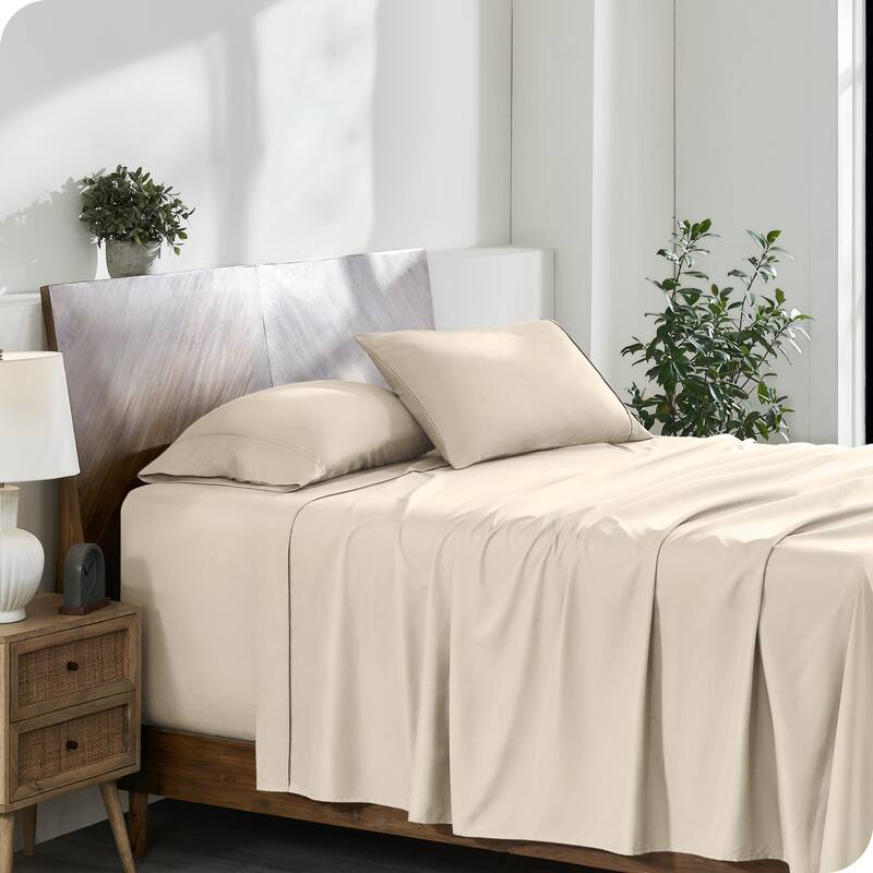 Bare Home 22 Inch Deep Pocket Microfiber Sheet Set - Queen - Sand