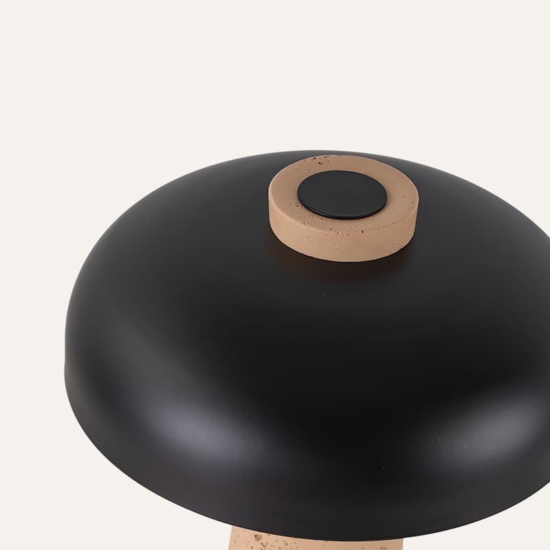 Modern 2-Light Black Mushroom Table Lamp - Bedside Nightstand Lamp for Bedroom, Living Room, Study