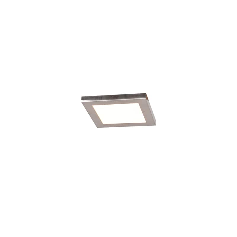 Access Lighting Boxer - LED Square Flush Mount - Small - Brushed Steel Finish - Acrylic Lens - Brushed - Brushed Steel