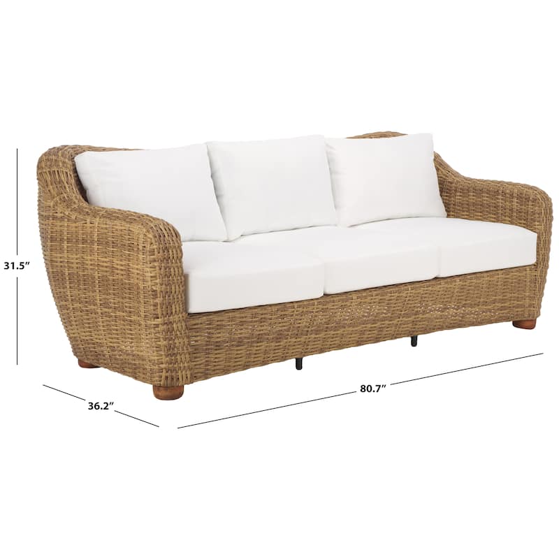 SAFAVIEH Couture Melbourne Wicker Patio Sofa - 81"W x 36"D x 32"H