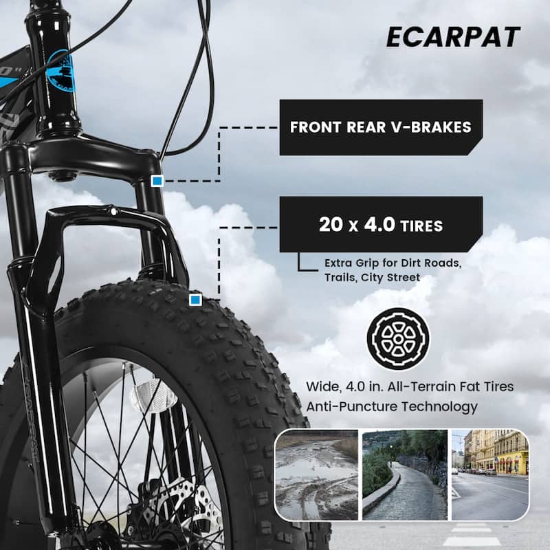 20 in. 7 Speed Steel Mountain Bike with Fat Tire