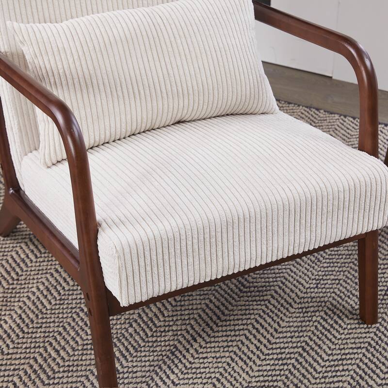 Mid-Century Modern Accent Chair, Arm Chair Living Room Chairs with Pillow