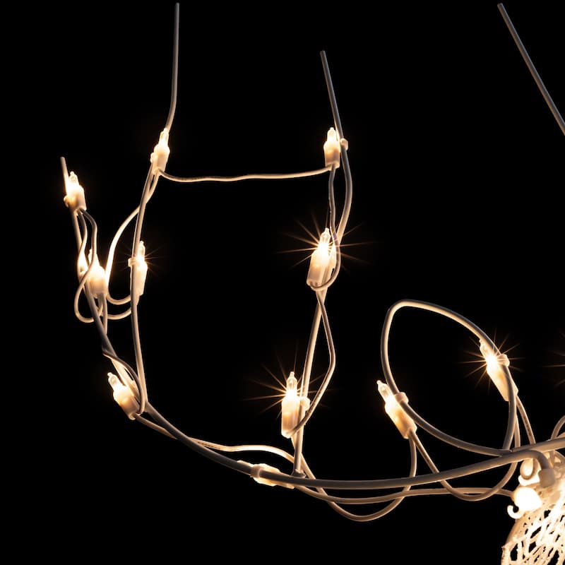 48-Inch Lighted White Mesh Buck Outdoor Christmas Decor Clear Lights