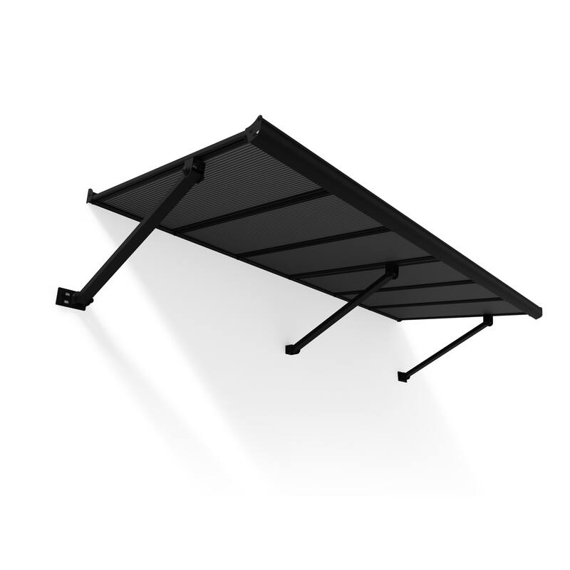 Canopia Augustine 3 ft. Black/Gray Door and Window Awning