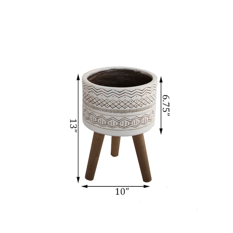 Mid-Century 10" Tribal Fiberglass planter