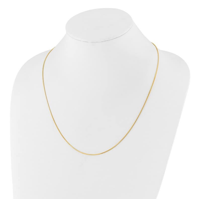 Curata 925 Sterling Silver Italian Gold Plated Adjustable 1mm Square Snake Chain Necklace