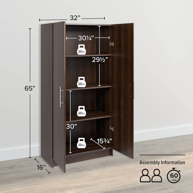 Prepac 'Winslow Elite' 32-inch Brown Storage Cabinet - 32 Inch - 32 Inch