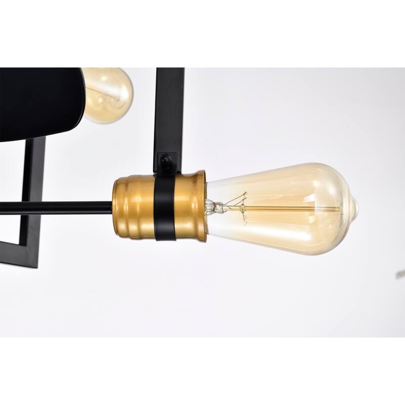 Liviana 26 Inch Oil Rubbed Matte Black finish 6 Light, 3 Blade Ceiling Fandelier with Remote