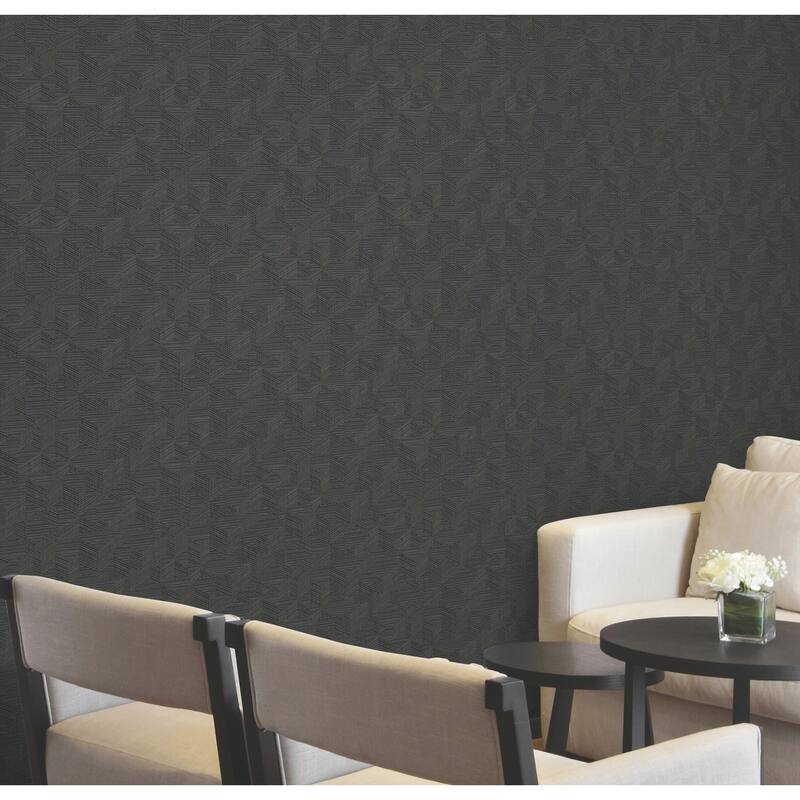 Warner Naila Denim Geo Weave Wallpaper