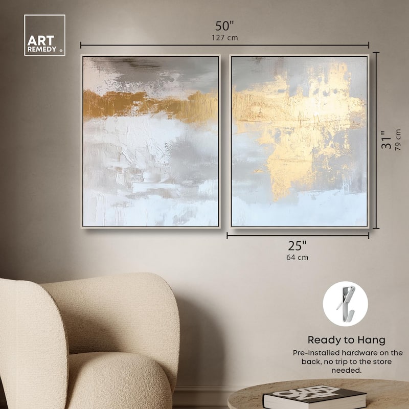 Golden Glaze I Canvas Set of 2 by Art Remedy