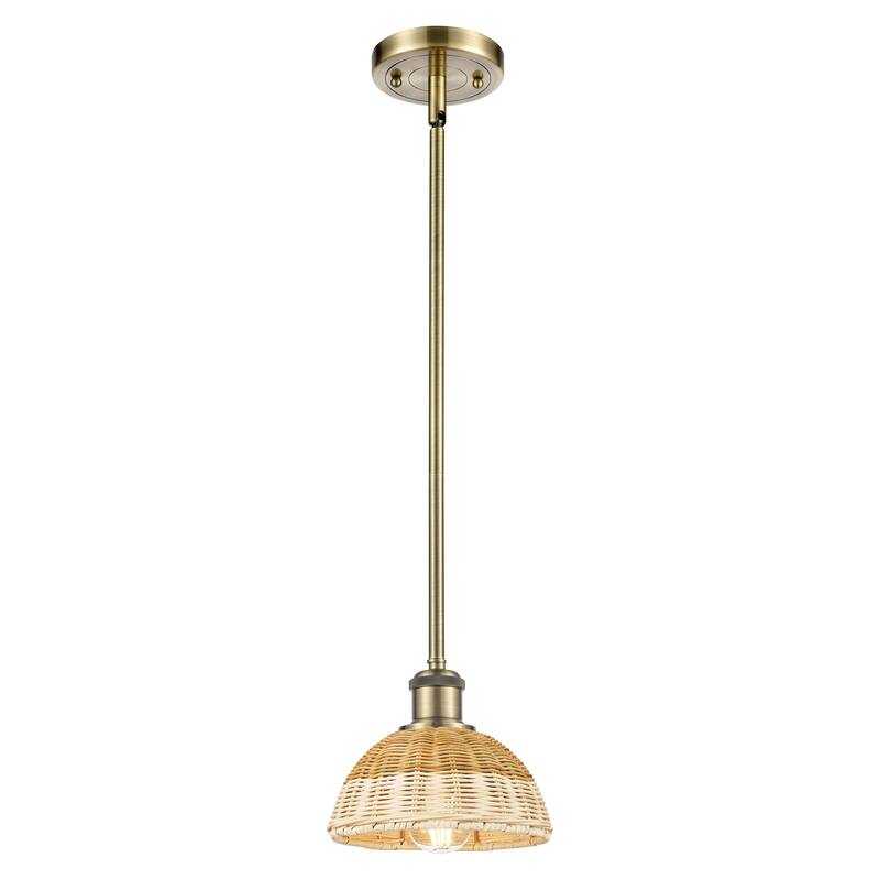 Innovations Lighting Endless Possibilities Ballston - Bristol Natural II - 1 Light 8" Stem Hung Mini Pendant - Antique Brass