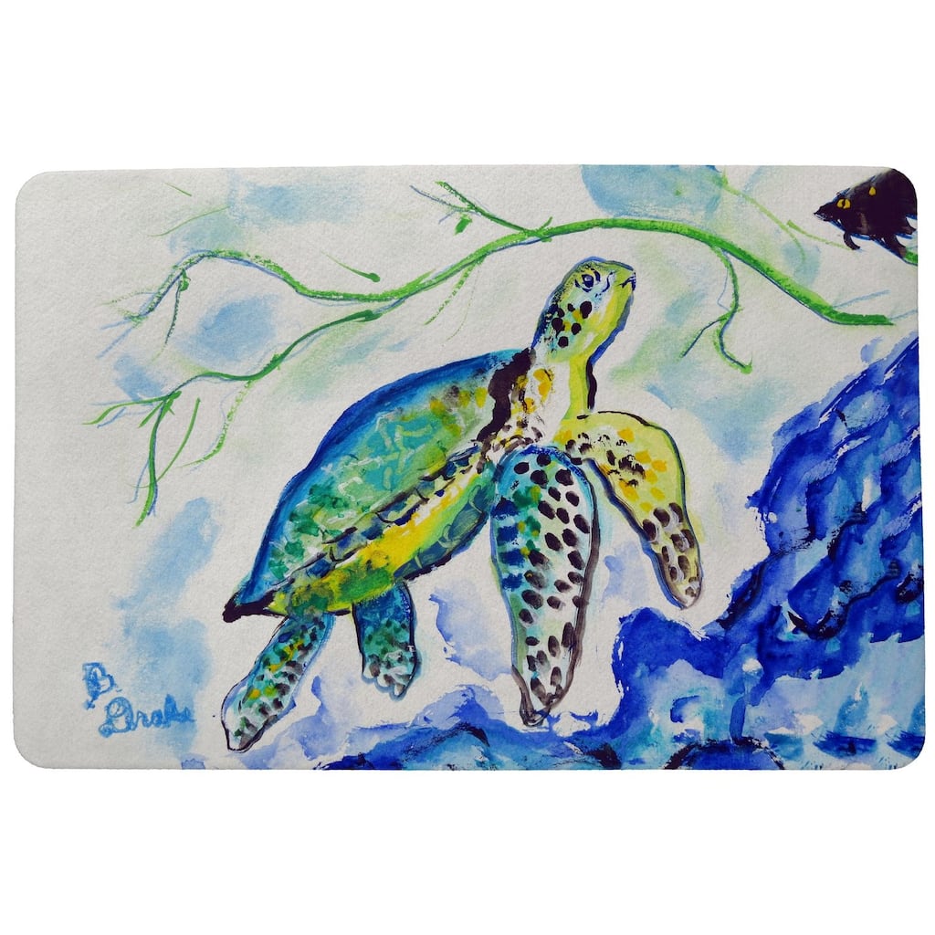 Yellow Sea Turtle Doormat 18x26