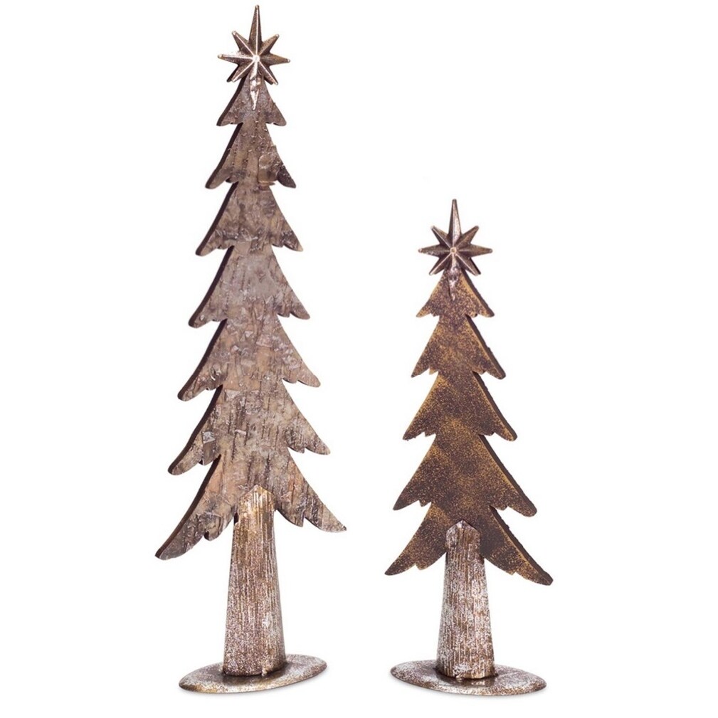 Shop Set Of 4 Bronze Colored Christmas Tree Tabletop 25 5