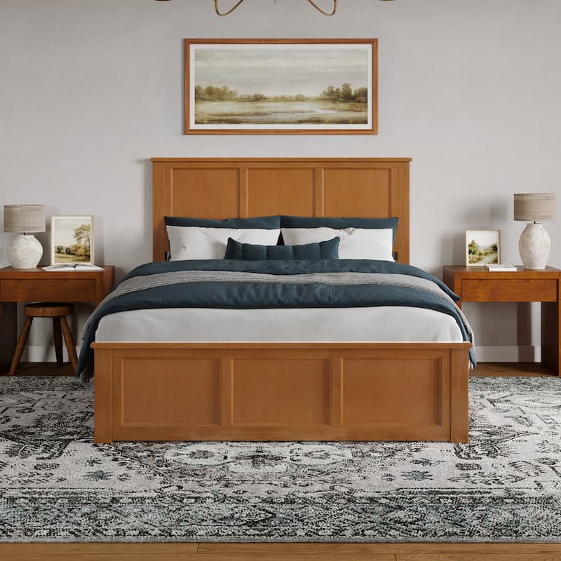 Charlotte Solid Wood Low Profile Platform Bed with Matching Footboard