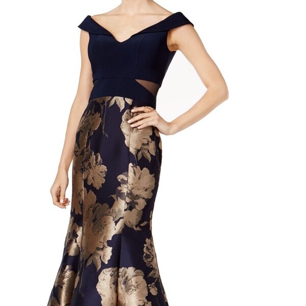 Xscape Womens Brocade Mermaid Dress
