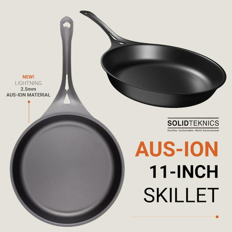 Solidteknics Lightning Long Handle Skillet with Lil Flippa & Pan Scraper