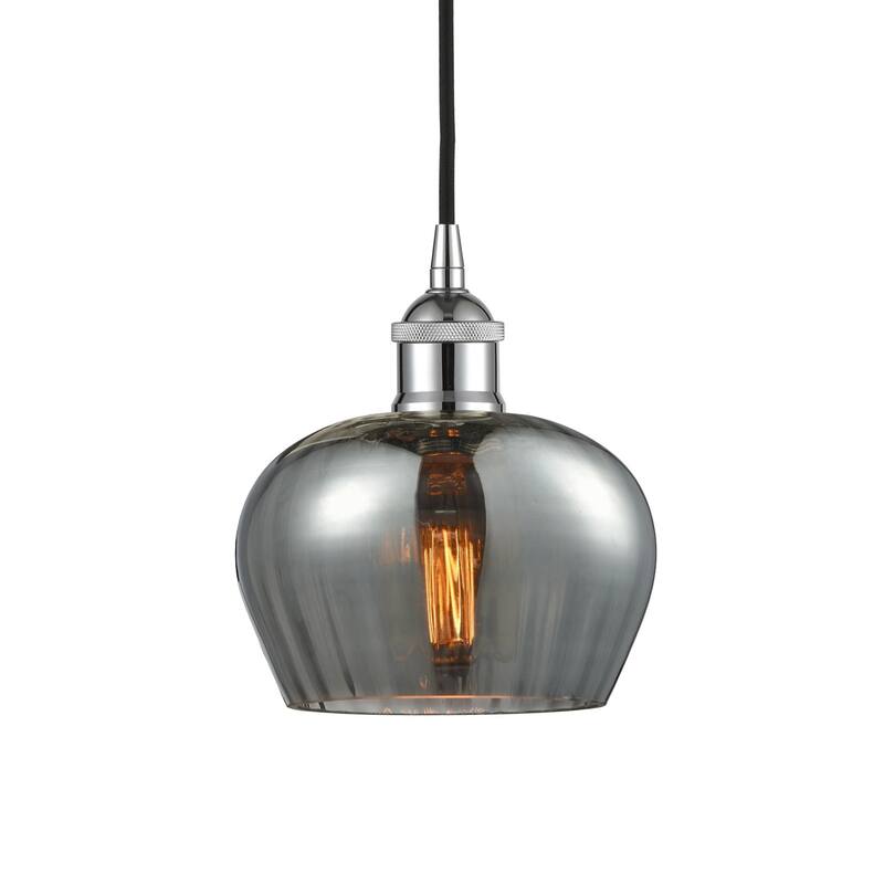 Innovations Lighting 616-1P-8-7 Fenton Pendant Fenton 7" Wide Mini - Polished Chrome / Plated Smoke