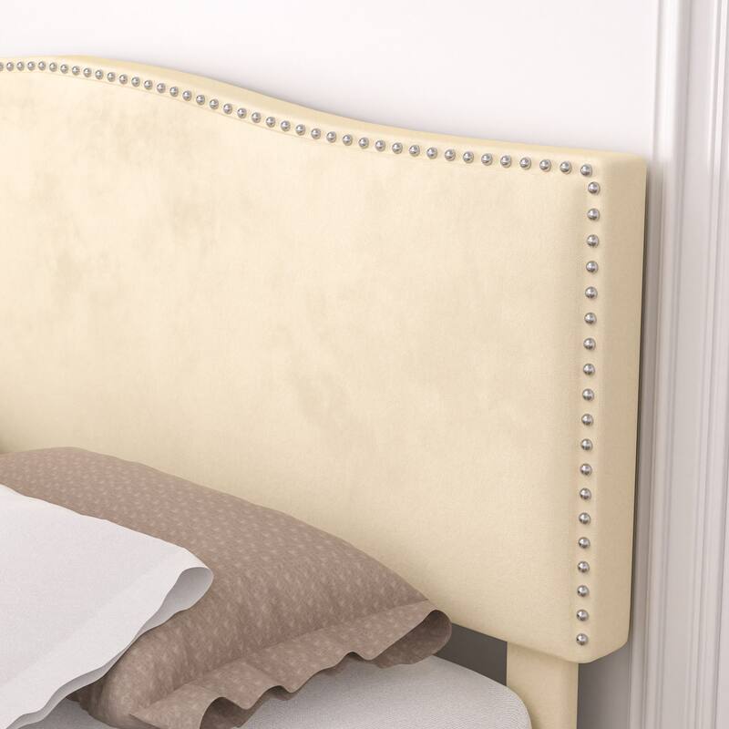 VECELO Upholstered Bed Frame with 4 Storage Drawers Full Queen Heavy Duty Platform with Adjustable Linen Headboard