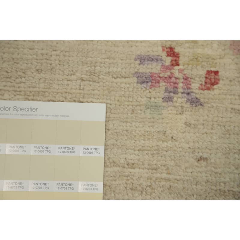 Hand Knotted Oriental 100% Wool Carpet Traditional Floral Beige & Ivories Ziegler Runner Rug - 8' 3'' X 2' 8''