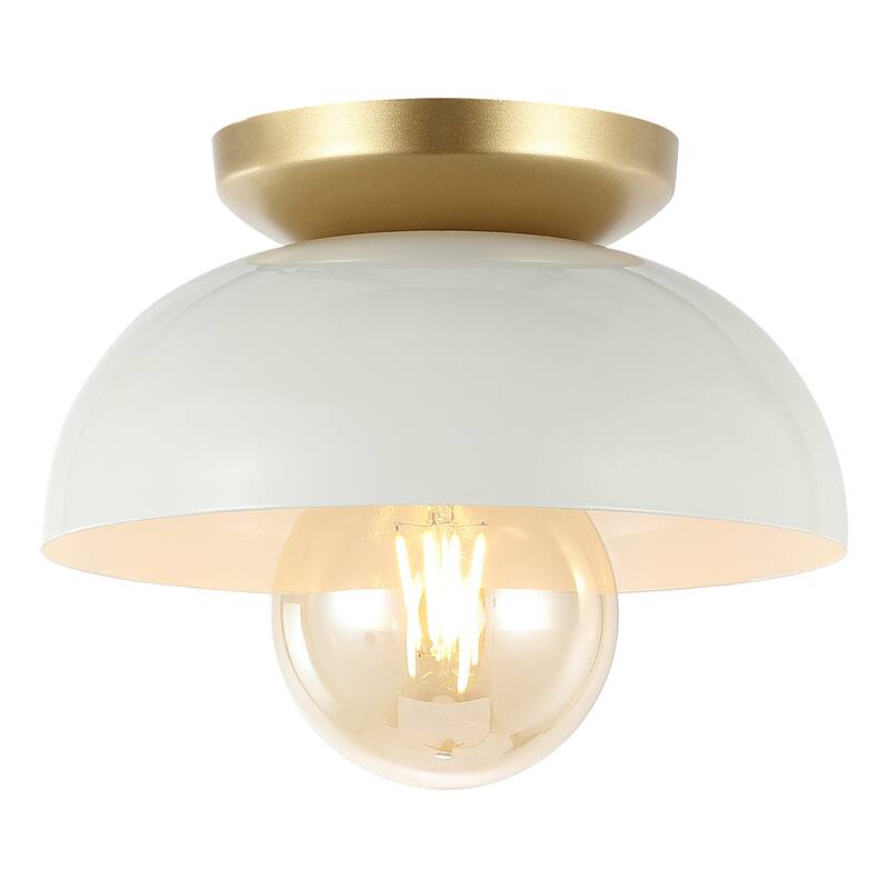 Rodanthe 8.5" 1-Light Classic Industrial Iron LED Flush Mount, by JONATHAN Y